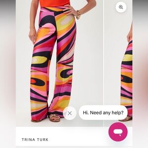 trina turk silk  wide leg pants sz 6